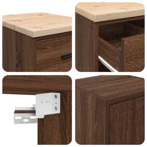 Garažni ormarići 2 kom smeđa boja hrasta konstruirano drvo - Smeđi hrast 40 x 51 x 85 cm 1 4 ladice 4 zásuvky Cijena