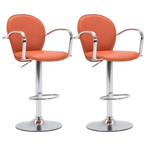Barski stolci s naslonom 2 kom narančasti od umjetne kože Cijena