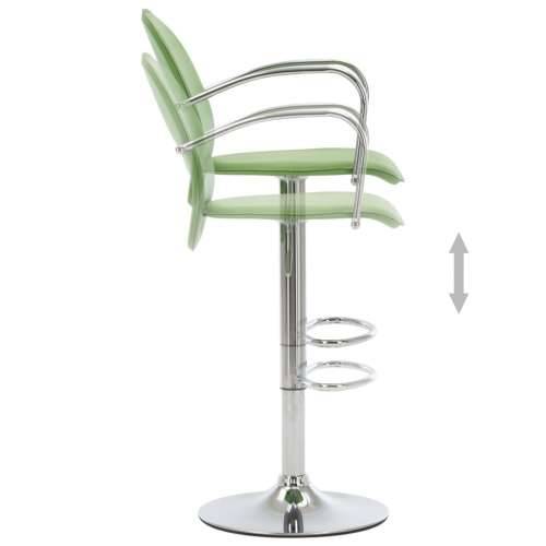 Barski stolci s naslonom za ruke 2 kom zeleni od umjetne kože Cijena