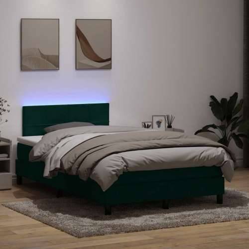 Box spring krevet s madracem tamnozeleni 120x210 cm baršunasti - Tamnozelena 120 x 210 cm Blok s kvadratima Cijena