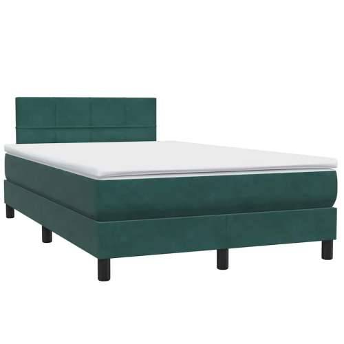 Box spring krevet s madracem tamnozeleni 120x210 cm baršunasti - Tamnozelena 120 x 210 cm Blok s kvadratima Cijena