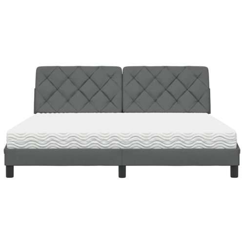 Krevet s madrac svjetlosivi 180x200cm tkanina - Tamno siva 180 x 200 cm Cijena