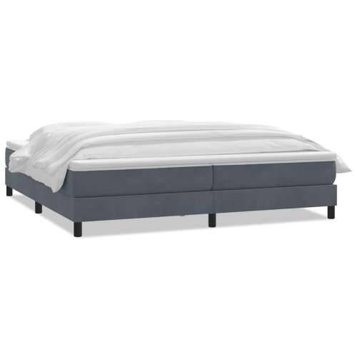Box spring krevet s madracem tamnosivi 180x220 cm baršunasti - Tamno siva 180 x 220 cm 25 cm Cijena