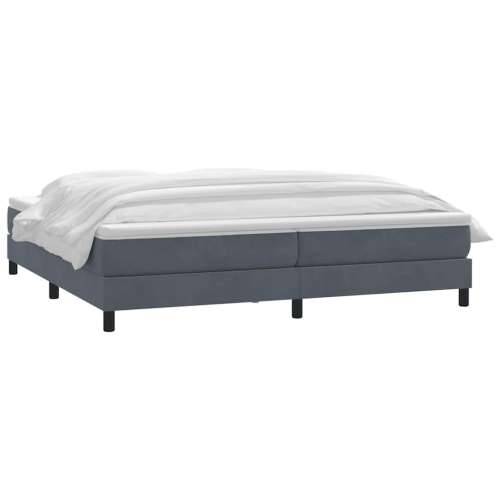 Box spring krevet s madracem tamnosivi 180x220 cm baršunasti - Tamno siva 180 x 220 cm 25 cm Cijena