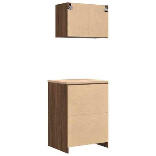Garažni ormarići 2 kom smeđa boja hrasta konstruirano drvo - Smeđi hrast 60 x 51 x 85 cm 1 1 vrata Cijena