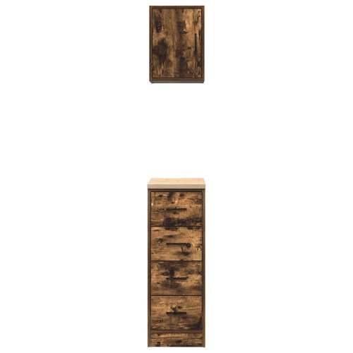 Garažni ormarići 2 kom boja hrasta od konstruiranog drva - Dimljeni hrast 30 x 51 x 85 cm 1 4 ladice 4 zásuvky Cijena