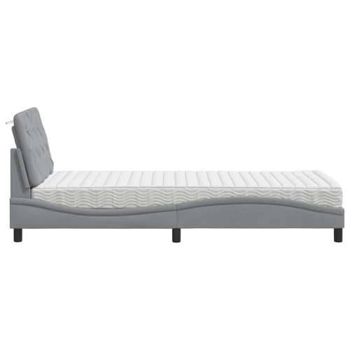 Krevet s madracem svjetlosivi 80x200cm tkanina - Svjetlosiva 80 x 200 cm Cijena