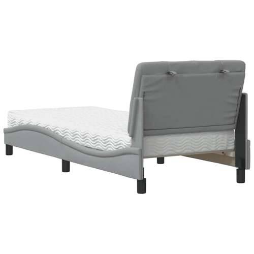 Krevet s madracem svjetlosivi 80x200cm tkanina - Svjetlosiva 80 x 200 cm Cijena