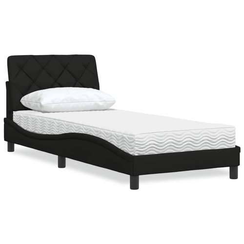 Krevet s madracem crni 80 x 200 cm od tkanine - Crna 80 x 200 cm Cijena