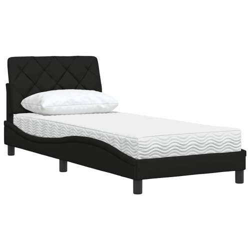 Krevet s madracem crni 80 x 200 cm od tkanine - Crna 80 x 200 cm Cijena