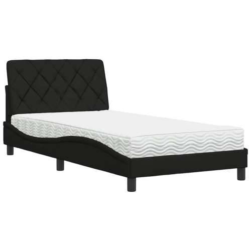 Krevet s madracem crni 100 x 200 cm od tkanine - Crna 100 x 200 cm Cijena