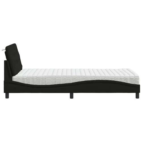Krevet s madracem crni 100 x 200 cm od tkanine - Crna 100 x 200 cm Cijena