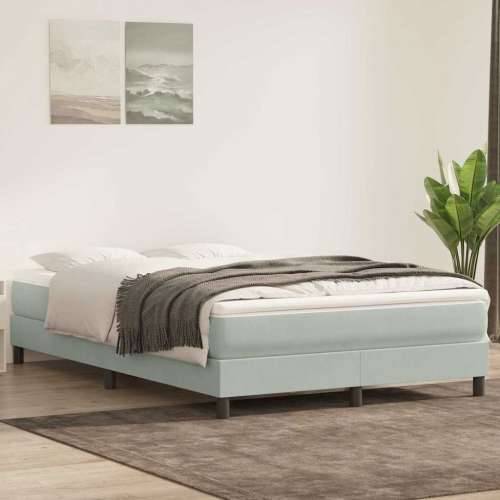 Krevet s oprugama i madracem svjetlosivi 140x220 cm baršunasti - Svjetlosiva 140 x 220 cm 25 cm Cijena