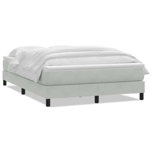 Krevet s oprugama i madracem svjetlosivi 140x220 cm baršunasti - Svjetlosiva 140 x 220 cm 25 cm Cijena