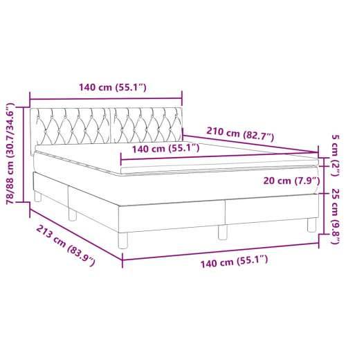 Box spring krevet s madracem tamnosivi 140x210 cm baršunasti - Tamno siva 140 x 210 cm Dizajn s gumbima Cijena