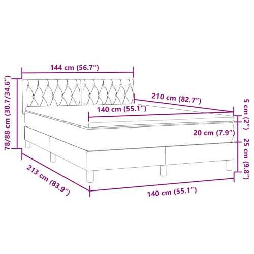 Box spring krevet s madracem tamnozeleni 140x210 cm baršunasti - Tamnozelena 140 x 210 cm Dizajn s gumbima Cijena