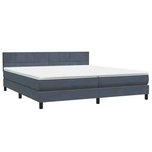 Box spring krevet s madracem tamnosivi 200x210 cm baršunasti - Tamno siva 200 x 210 cm Blok s kvadratima Cijena