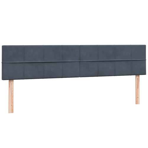 Box spring krevet s madracem tamnosivi 200x210 cm baršunasti - Tamno siva 200 x 210 cm Blok s kvadratima Cijena