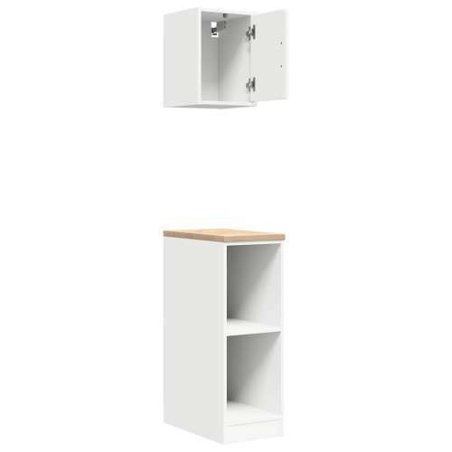 Garažni ormarići 2 kom bijeli od konstruiranog drva - Bijela 30 x 51 x 85 cm 1 2 police Cijena