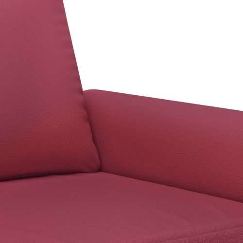 3-dijelni set sofa s jastucima boja vina od umjetne kože - boja crnog vina S osloncem za noge Cijena