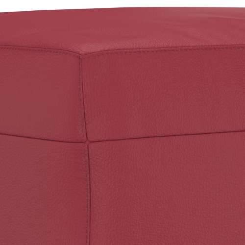 3-dijelni set sofa s jastucima boja vina od umjetne kože - boja crnog vina S osloncem za noge Cijena