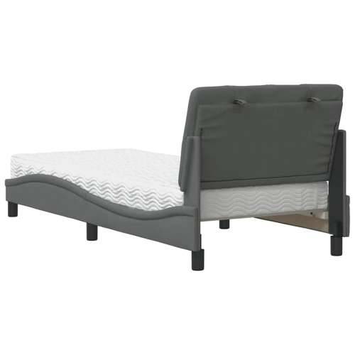 Krevet s madracem tamnosivi 90 x 190 cm od tkanine - Tamno siva 90 x 190 cm Cijena