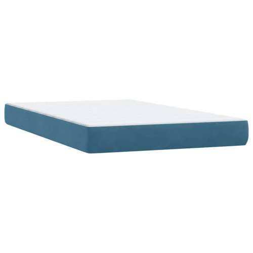 Krevet s oprugama i madracem tamnoplavi 120x210 cm baršunasti - Tamno plava 120 x 210 cm Gladak dizajn Cijena