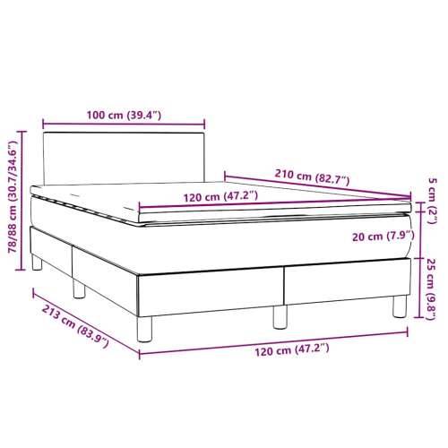 Krevet s oprugama i madracem tamnoplavi 120x210 cm baršunasti - Tamno plava 120 x 210 cm Gladak dizajn Cijena