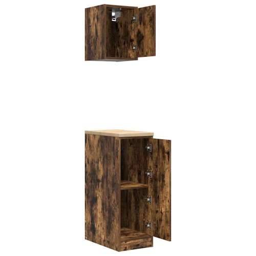 Garažni ormarići 2 kom boja hrasta od konstruiranog drva - Dimljeni hrast 30 x 51 x 85 cm 1 1 vrata Cijena