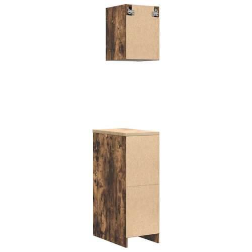 Garažni ormarići 2 kom boja hrasta od konstruiranog drva - Dimljeni hrast 30 x 51 x 85 cm 1 1 vrata Cijena