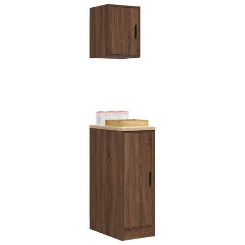 Garažni ormarići 2 kom smeđa boja hrasta konstruirano drvo - Smeđi hrast 30 x 51 x 85 cm 1 1 vrata Cijena