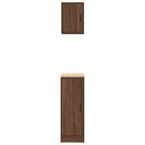 Garažni ormarići 2 kom smeđa boja hrasta konstruirano drvo - Smeđi hrast 30 x 51 x 85 cm 1 1 vrata Cijena