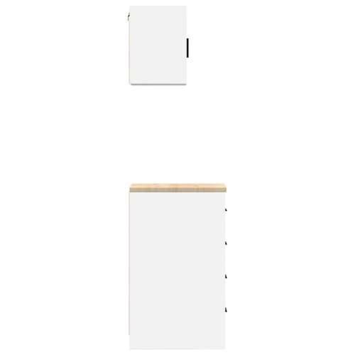 Garažni ormarići 2 kom bijeli od konstruiranog drva - Bijela 30 x 51 x 85 cm 1 4 ladice 4 zásuvky Cijena