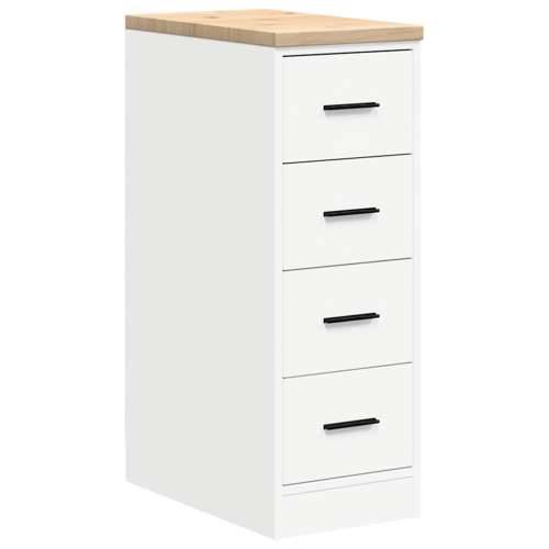 Garažni ormarići 2 kom bijeli od konstruiranog drva - Bijela 30 x 51 x 85 cm 1 4 ladice 4 zásuvky Cijena