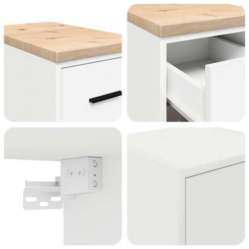 Garažni ormarići 2 kom bijeli od konstruiranog drva - Bijela 30 x 51 x 85 cm 1 4 ladice 4 zásuvky Cijena