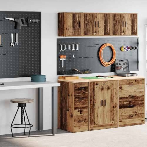 Garažni ormarići 2 kom boja drva konstruirano drvo - Staro drvo 30 x 51 x 85 cm 1 4 ladice 4 zásuvky Cijena