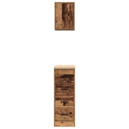 Garažni ormarići 2 kom boja drva konstruirano drvo - Staro drvo 30 x 51 x 85 cm 1 4 ladice 4 zásuvky Cijena