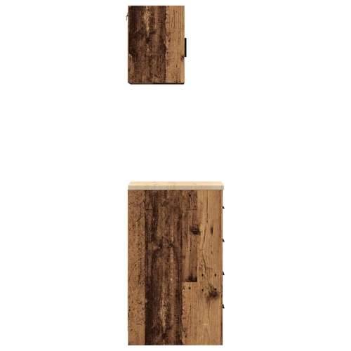 Garažni ormarići 2 kom boja drva konstruirano drvo - Staro drvo 30 x 51 x 85 cm 1 4 ladice 4 zásuvky Cijena