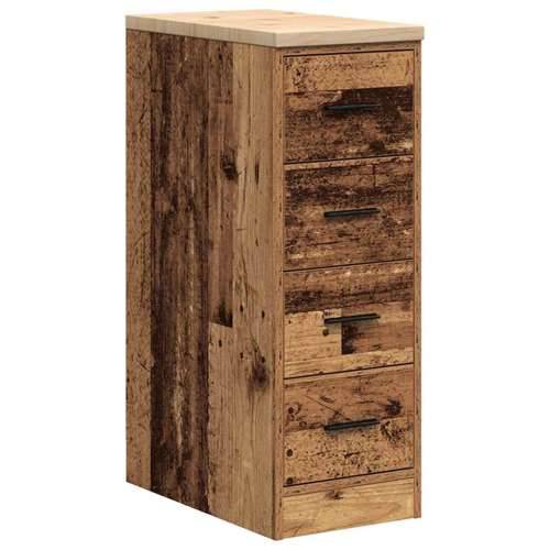 Garažni ormarići 2 kom boja drva konstruirano drvo - Staro drvo 30 x 51 x 85 cm 1 4 ladice 4 zásuvky Cijena