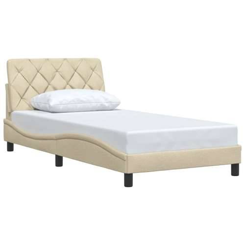 Okvir za krevet bez madraca krem 100 x 200 cm od tkanine - Krema 100 x 200 cm Cijena