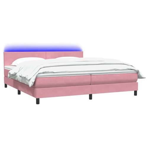 Box Spring krevet s madracem ružičasti 200x210 cm samt - Ružičasta 200 x 210 cm Gladak dizajn Cijena