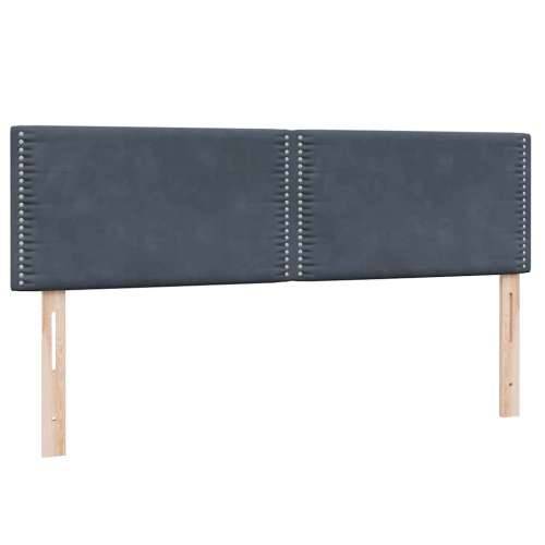 Box spring krevet s madracem tamnosivi 140x210 cm baršunasti - Tamno siva 140 x 210 cm Obično s čavlima Cijena