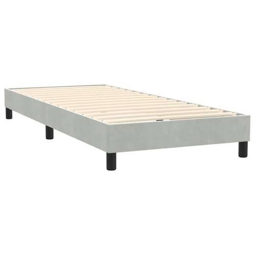 Box Spring krevet s madracem svijetlo sivi 80x220 cm samt - Svjetlosiva 80 x 220 cm Obično s čavlima Cijena