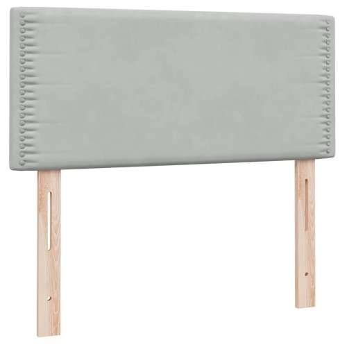 Box Spring krevet s madracem svijetlo sivi 80x220 cm samt - Svjetlosiva 80 x 220 cm Obično s čavlima Cijena