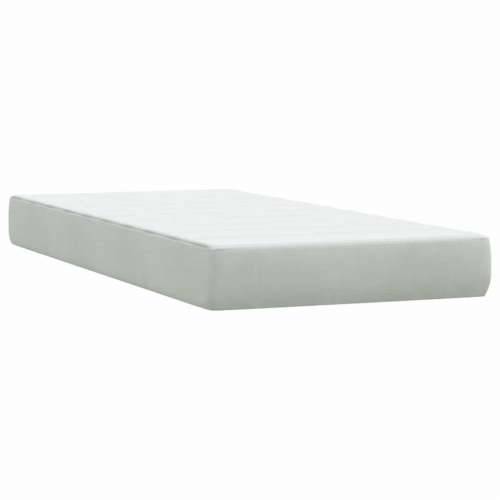 Box Spring krevet s madracem svijetlo sivi 80x220 cm samt - Svjetlosiva 80 x 220 cm Obično s čavlima Cijena