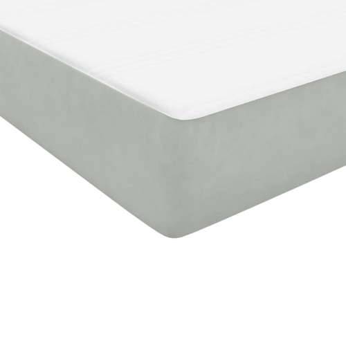 Box Spring krevet s madracem svijetlo sivi 80x220 cm samt - Svjetlosiva 80 x 220 cm Obično s čavlima Cijena