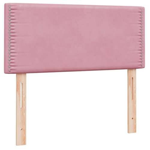 Box spring krevet s madracem ružičasti 80 x 220 cm baršunasti - Ružičasta 80 x 220 cm Obično s čavlima Cijena