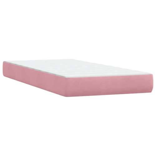 Box spring krevet s madracem ružičasti 80 x 220 cm baršunasti - Ružičasta 80 x 220 cm Obično s čavlima Cijena
