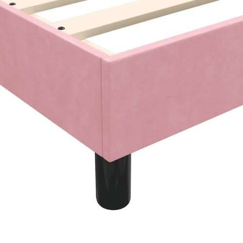 Box spring krevet s madracem ružičasti 80 x 220 cm baršunasti - Ružičasta 80 x 220 cm Obično s čavlima Cijena