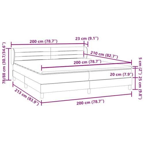 Box Spring krevet s madracima tamno sivi 200x210 cm baršun - Tamno siva 200 x 210 cm vodoravne pruge Cijena